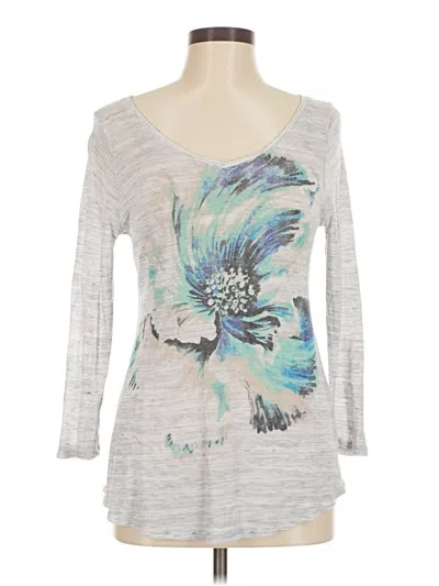 Pre-owned Lucky Brand 3/4 Sleeve T-shirt In Gray
