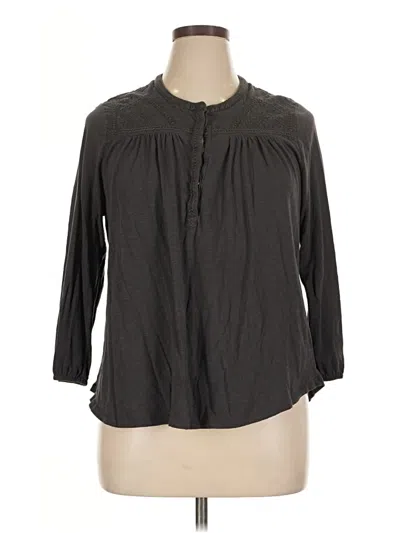 Pre-owned Lucky Brand 3/4 Sleeve T-shirt In Gray