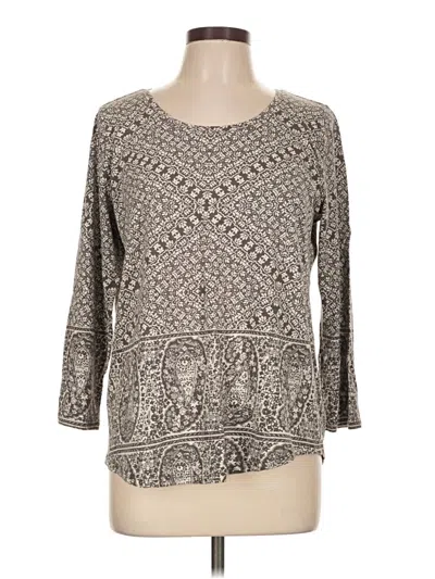 Pre-owned Lucky Brand 3/4 Sleeve T-shirt In Gray