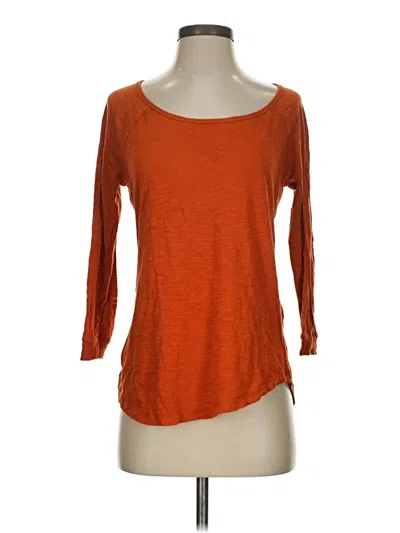 Pre-owned Lucky Brand 3/4 Sleeve T-shirt In Orange