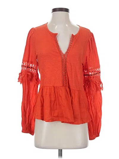 Pre-owned Lucky Brand 3/4 Sleeve T-shirt In Orange