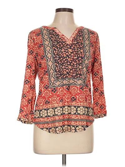 Pre-owned Lucky Brand 3/4 Sleeve T-shirt In Orange