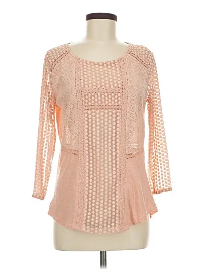 Pre-owned Lucky Brand 3/4 Sleeve T-shirt In Pink