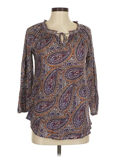 Pre-owned Lucky Brand 3/4 Sleeve T-shirt In Purple