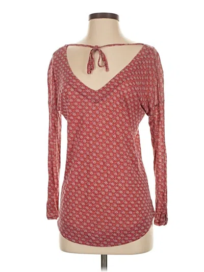 Pre-owned Lucky Brand 3/4 Sleeve T-shirt In Red
