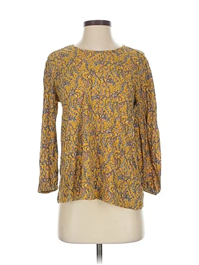 Pre-owned Lucky Brand 3/4 Sleeve T-shirt In Yellow