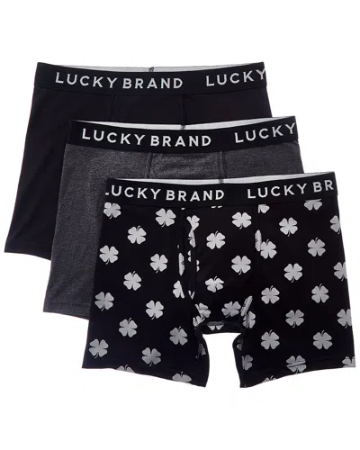 Lucky Brand 3pk Stretch Boxer Brief In Black