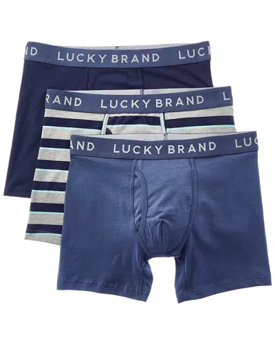 Lucky Brand 3pk Stretch Boxer Brief In Blue