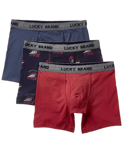 Lucky Brand 3pk Stretch Boxer Brief In Blue