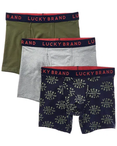 Lucky Brand 3pk Stretch Boxer Brief In Multi