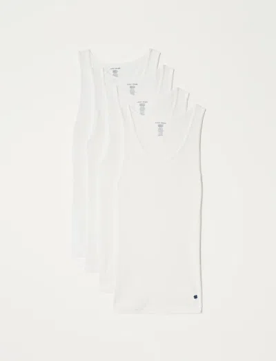 Lucky Brand 4 Pack A-shirt Tank Tops In White