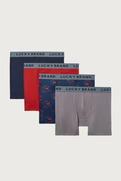Lucky Brand 4 Pack Essential Soft Boxer Briefs