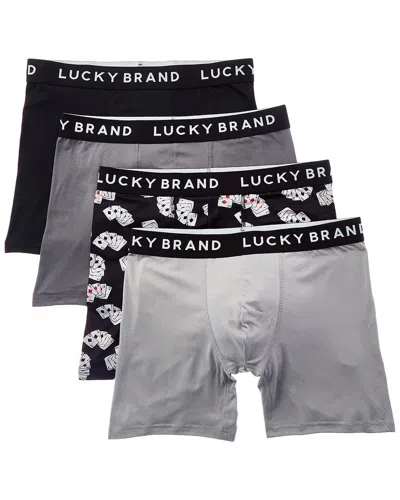 Lucky Brand 4pk Essential Soft Boxer Brief In Black
