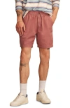 Lucky Brand 7-inch Drawstring Waist Linen & Cotton Short In Brown