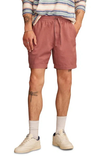 Lucky Brand 7-inch Drawstring Waist Linen & Cotton Short In Brown
