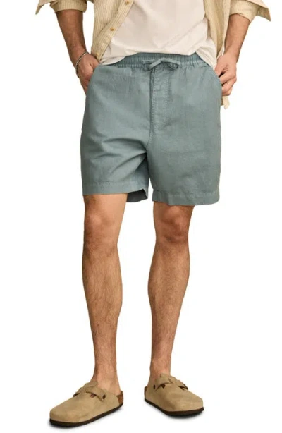 Lucky Brand 7-inch Drawstring Waist Linen & Cotton Short In Bluestone