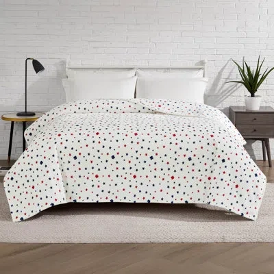 Lucky Brand 90" X 90" Oversized Plush Throw Blanket In Lucky Stars White
