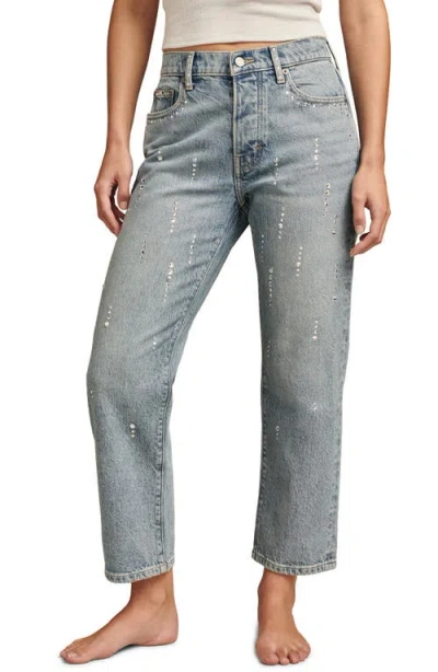 Lucky Brand Women's '90s Loose Cropped Embellished Jeans In Shine Through Wash