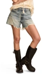 Lucky Brand '90s Raw Hem High Waist Denim Midi Shorts In Soften Space Wash