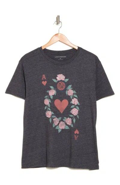 Lucky Brand Ace Graphic T-shirt In Heather Grey/ Charcoal
