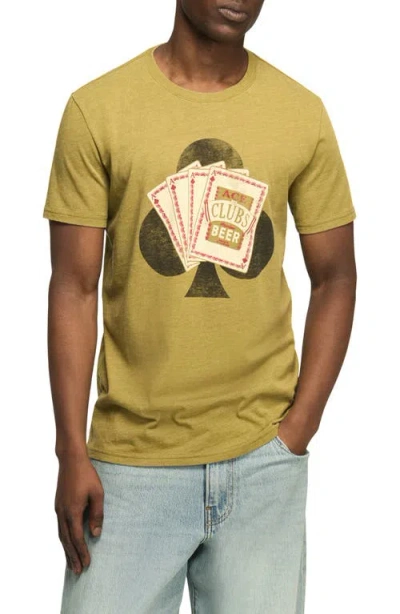 Lucky Brand Ace Of Clubs Beer Cotton Blend Graphic T-shirt In Green
