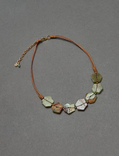 Lucky Brand Amazonite Stone Threaded Necklace In Multi