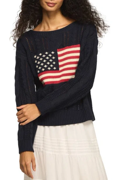 Lucky Brand Americana Sweater In Blue