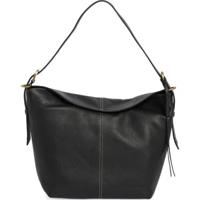 Lucky Brand Amy Leather Hobo In Black Pebble Vintage Le