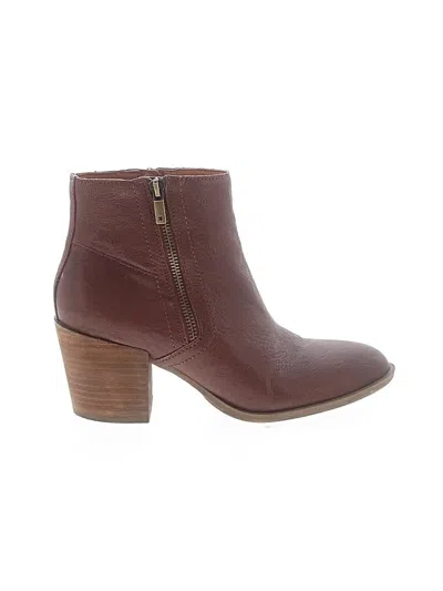 Pre-owned Lucky Brand Ankle Boots In Burgundy