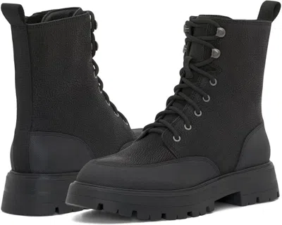 Lucky Brand Aribelly Combat Boot Womens 7 Black Leather Inside Zip Ankle Zpo1760