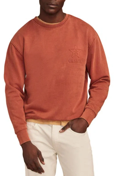 Lucky Brand Army Cotton Logo Sweatshirt In Burnt Henna