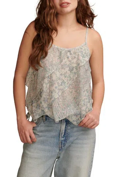 LUCKY BRAND LUCKY BRAND ASYMMETRIC RUFFLE CAMISOLE