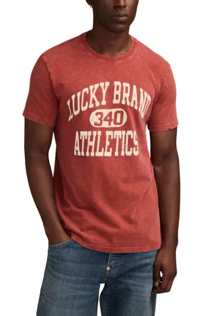 Lucky Brand Athletics Flocked Logo Graphic T-shirt In Multi