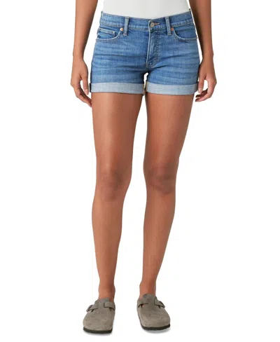 Lucky Brand Ava Boyfriend Shorts Women's Blue Denim Cuffed Mid-rise Nwo157