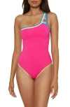 Lucky Brand Avila Asymmetric One-piece Swimsuit In Pink