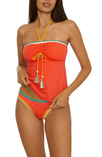 Lucky Brand Avila Bandeau Tankini Top In Red