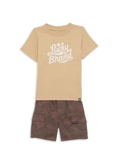 Lucky Brand Kids' Baby Boy's & Little Boy's 2-piece Graphic T-shirt & Printed Shorts Set In Multi