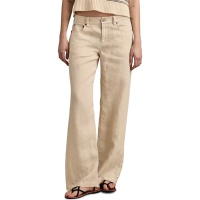 Lucky Brand Baggy Wide Leg Linen Pants In Moonstruck
