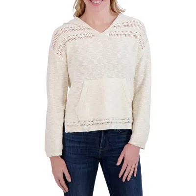 Lucky Brand Baja Knit Sweater Hoodie In Natural Combo