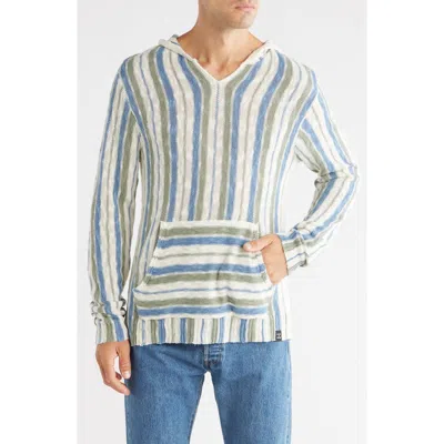 Lucky Brand Baja Stripe Hooded Sweater In Blue