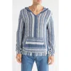 Lucky Brand Baja Stripe Hooded Sweater In Blue