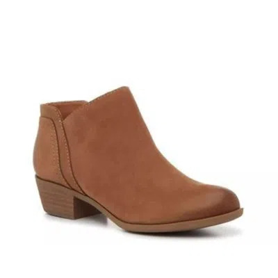 Lucky Brand Barlina Boots Women's Brown Leather Ankle Bootie Zap1454