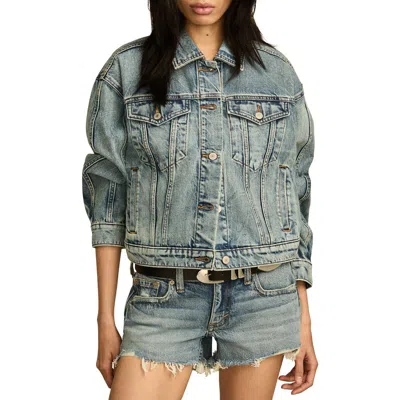Lucky Brand Barrel Sleeve Denim Trucker Jacket In Electric Guitar Wash