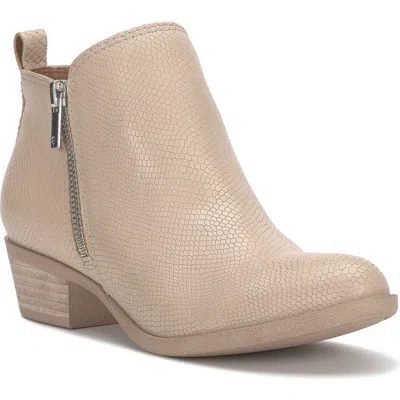 Lucky Brand Basel Bootie In Smoke Grey Leather