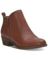 Lucky Brand Basel Boots Women's Brown Leather Side Zip Ankle Bootie Jobb609 In Brown