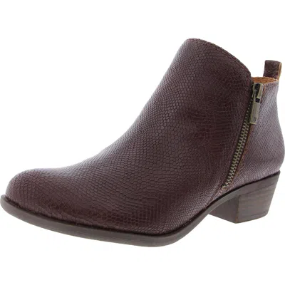 Lucky Brand Basel Womens Zipper Leather Booties In Multi