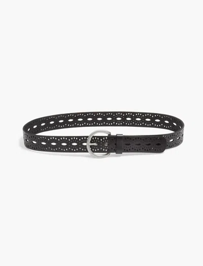 Lucky Brand Beachwood Cutout Belt In Black