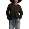 Lucky Brand Beaded Crewneck Sweatshirt In Black