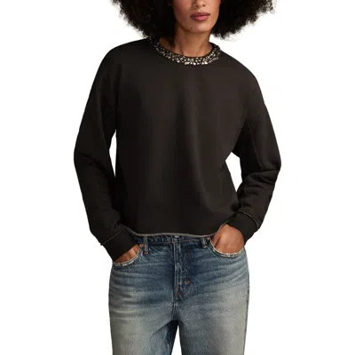 LUCKY BRAND LUCKY BRAND BEADED CREWNECK SWEATSHIRT