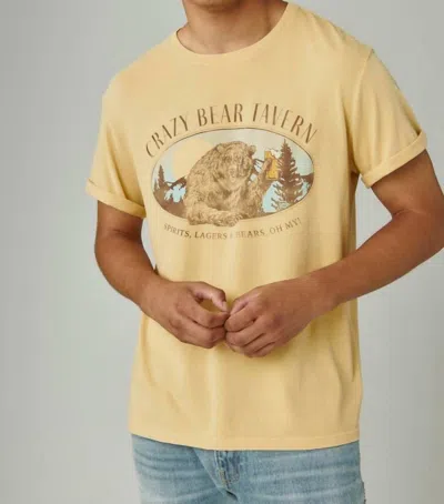 Lucky Brand Bear Tavern Graphic Tee In Yellow